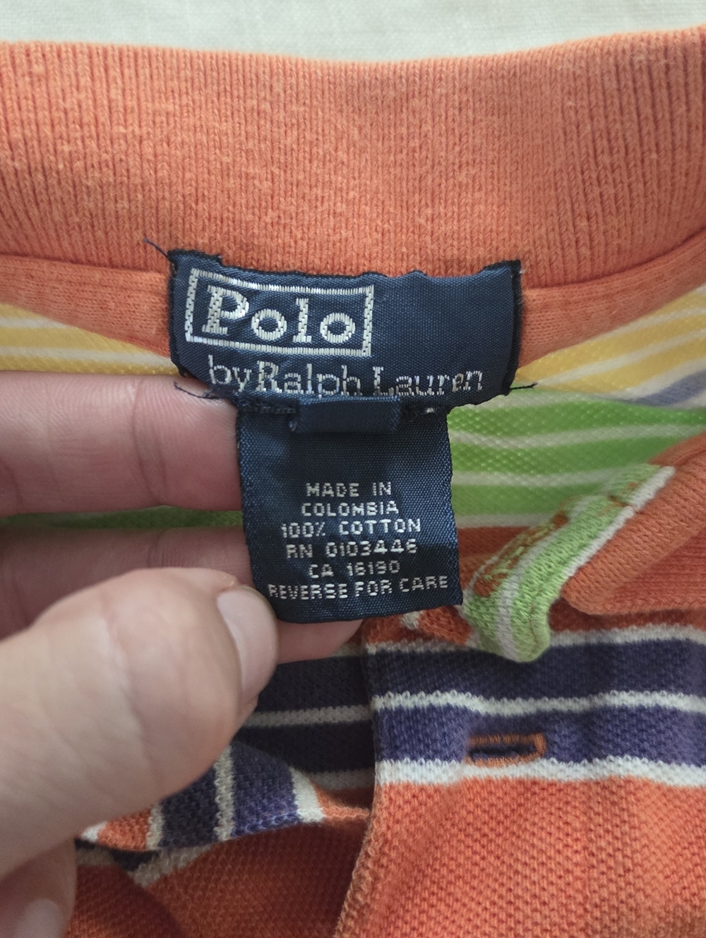 Polo by Ralph Lauren Orange Striped Baby Polo Romper 18 Months Retro Vintage - Picture 4 of 6